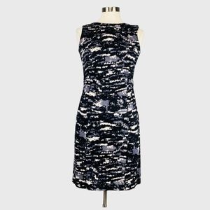 Michael Kors Womens Black Gray Animal Print Sheath Dress Sleeveless size 6